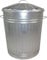 90 Litre STRONG Extra Large Metal Dustbin For Kitchen House Garden Storage Unit Bin (Galvanised) With Lid