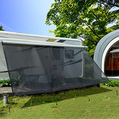 Dulepax Sonnenschutz für Campingwagen, Fallhöhe 2,46 m x 2,4 m Länge – Universal-Sonnenschutz für Campingwagen mit kompletten Kits.Awning Shade