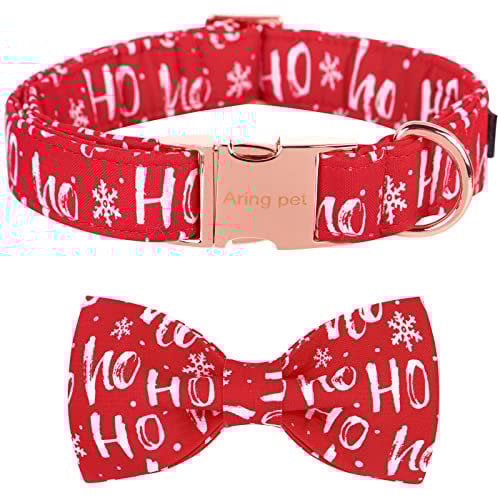ARING PET Hundehalsband, Weihnachten Hundehalsband mit Schleife, Baumwolle Rot Fliege Halsband für Kleine Mittlere Große Jungen und Mädchen Hunde