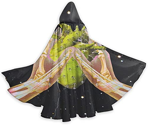 Galaktischer Handknochen, der das Herz eines Kaktus, Halloween, Kapuzenumhang für Erwachsene, Männer und Frauen, Cosplay, Partyzubehör, Kleidung, Geschenkkostüme