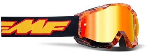 PRORACER FMF Powercore Motocrossbrille Schutzbrille fur Motorrad Pitbike (Rot Iridium)