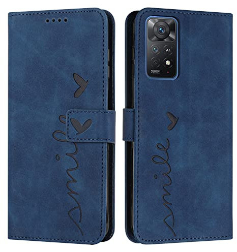 EATCYE Coque pour Xiaomi Redmi Note 11 Pro 5G / 4G, Étui Housse en Cuir PU Redmi Note 11 Pro 5G/4G, Magnetique [Pochette de Portefeuille], Etui de Protection pour Redmi Note 11 Pro 5G / 4G (Bleu)