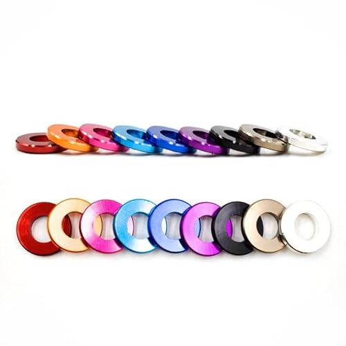 Generisch 50 Stück M8 x 15 x 2 mm Bunte eloxierte Aluminium-Unterlegscheiben für RC-Modellteile Aluminium-Senkkopf-Dichtungsscheibe (Farbe : Lila)
