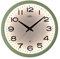 PRIM Insight Leuchtende Design Kunstoff Wanduhr, Weiß/Grün, Licht- und Geräusch-Sensor, Quarz-Uhrwerk Sweep, Modern, Light Clock, Wand-Dekoration für jeden Raum Wohnzimmer, Küche, Büro, Schlafzimmer