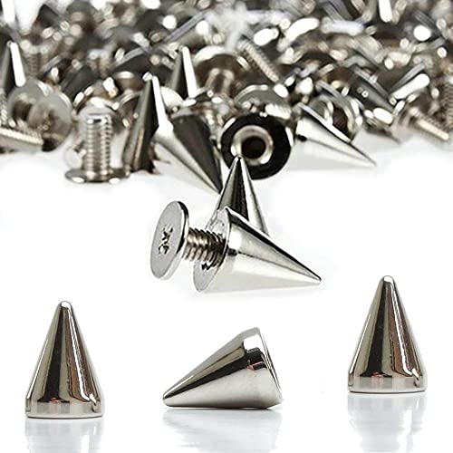 20 Stück Spikenieten 10mm - Zinklegierung - Spitznieten Ziernieten Stachel Nieten Killernieten Schraubnieten für Leder, Ledernieten, Stoffnieten, Farbe Silber