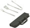 HOOZ 3X Grillbesteck Set Edelstahl, Grill Zubehör für Barbecue, Grillkoffer mit Grillwender, Fleischgabel und Grillzange, Grill Werkzeuge Zubehör Kit für Männer Frauen