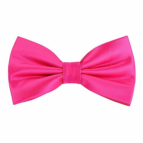 Alizeal Nœud papillon pré-noué en polyester pour homme Couleur unie, 158-Rose vif, taille unique