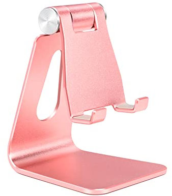 Bidponds Phone Stand - Adjustable Cell Phone Cradle for Desk - Aluminum Alloy Holder, Rose Gold
