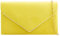 fi9 Pochette da donna in pelle scamosciata, tinta unita, da sposa, ballo di fine anno, matrimonio, festa,, Giallo, medium
