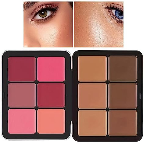 Concealer Blushes Contour Palette | Tavolozza di trucco per le donne - Palette di correttori impermeabili con crema per il contorno correttivo - Palette di trucco per le donne Pologmase