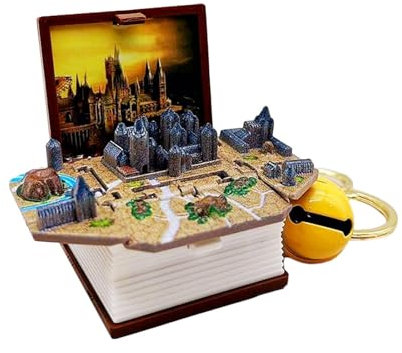 Porte-clés de livre de château 3D, jouets à main, nouveauté, figurines de livre, prix de classe, château marron