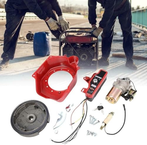Dekltus Kit di avviamento elettrico,kit di accensione del motore,volano di avviamento,interruttore a chiave,bobina di accensione,cofano,avviamento elettrico,kit di conversione per Honda GX160 5.5HP