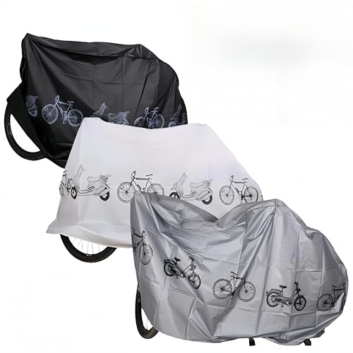 HJYDGJ, 3 pezzi, protezione antipioggia per bicicletta, impermeabile, anti-polvere, protezione UV, colore nero/bianco/grigio