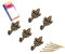 12BLISTER GANCI PER QUADRI GIGLIO BRONZO MICRO - mm.24, in bl.5 pz.