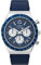 Timex Q Chronograph Herren-Armbanduhr, 40 mm, blaues zweiteiliges Lederarmband mit Schnellverschluss, blaues Zifferblatt, Edelstahlgehäuse TW2W51700