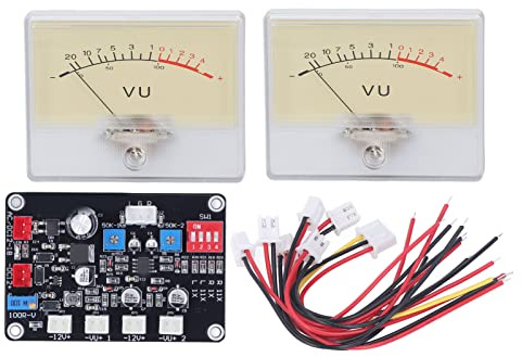 Power Amplifier Level Meter, High Precision Amplifier DB Table VU Meter Head with Backlight Driver Board for DIY Home Audio Car Audio Conversion