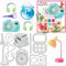 BENECREAT-Schneideschablone Mit Weinflaschenmotiv, Tischlampen Wecker Bücher Kopfhörer-Motivdekoration Geprägte Vorlage Für DIY-Scrapbooking-Kreationen, Fotoalben, 0.8mm Dick