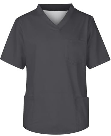 SHZFGUI Arztkittel Tuniken Herren Pflege Große Größen Herren Arbeitsbekleidung Tuniken Herren Schlupfkasack Tuniken Herren Pflege Papa Tshirt Kasack für Pflege Arztkittel Tuniken Grau XL