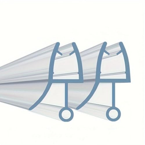 2 Pack Bath Shower Door Bottom Seal Fit 6-12mm Thick Glass Shower Door Sweep Seal Strip to Stop Shower Leaking (1/2-inch-12mm)