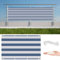 AYLFBFU Balkon Sichtschutz 0.75 x 3m, HDPE Wetterfest Blickdichte UV-Schutz, Ohne Bohren, mit Montagezubehör - Balkonbespannung für Terrasse, Hinterhof, Terrasse, Balkon, Hellblau Gestreift