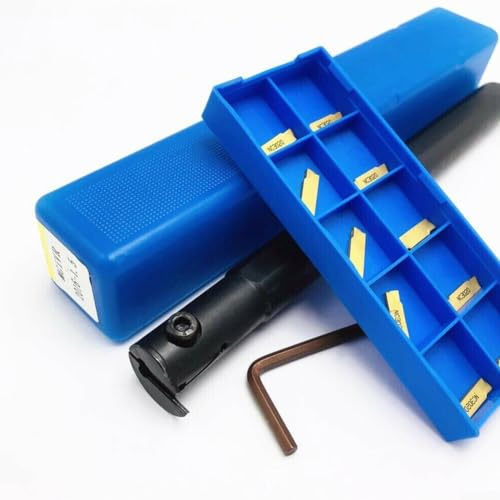 Interne Nut-Drehmaschinen-Schneidwerkzeug-Halter-Set, 10 Stück MGMN150 + 1 x MGIVR 2016–1,5 Drehwerkzeughalter + 1 Schraubenschlüssel