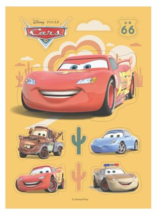 Dekora, Oblea Comestible de Cars Recortable, Decoración de Rayo McQueen para Tarta de Cumpleaños, Tarta Rectangular A5