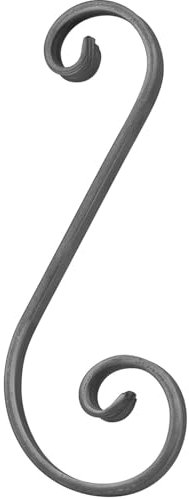 IAM DESIGN Barra de barandilla Element S-caracol, 100 x 260 mm, punta de varilla para barandillas de escaleras, hierro forjado