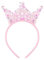 Yeomju 1 Stück Rosa Glitzer Krone Stirnband, Bling Prinzessin Krone Haarreifen für Mädchen, Funkelndes Party Haarschmuck für Geburtstag, Halloween, und Schule