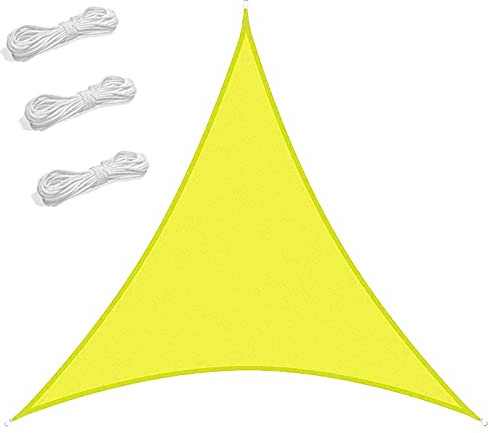 6 x 6 x 6 m impermeabile resistente triangolo ombra vela per patio terrazza cortile giardino tenda impermeabile tessuto per garage prato blocco UV parasole baldacchino