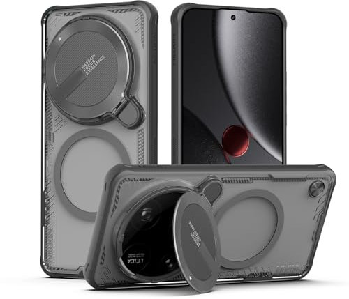NILLKIN Funda para Xiaomi 15 Ultra Compatible con MagSafe, con Protector de cámara y Soporte, Funda de TPU + PC ecológica Que no Amarilla, anticaídas y protección Completa, Delgada y Elegante, Negro