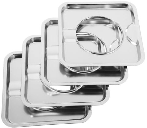 Angoily 4pcs 19cm Square Gas Stove Drip Pans Burner Drip Tray Oil Catcher Replacement Set for Gas Range Protectors Kitchen Spill Tray