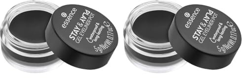 Essence - Eyeliner Gel Pot Stay & Play - 01 Black (Lot de 2)