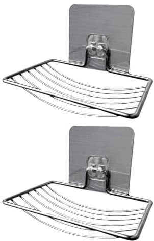 BESTYASH 2Stücke Wand Seifenhalter aus Selbstklebend für Dusche Trocknet Seife Schnell und Hält Sie Trocken für Badezimmer und Küche