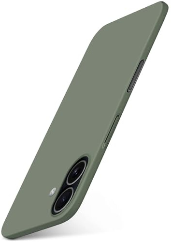 moex für iPhone 17 Hülle Ultra Dünn, Schutzhülle mit erhöhtem Kameraschutz, Slim Cover Hardcase Backcover, Dünnste Handyhülle Minimalistisch Alpha Case, Matt Oliv