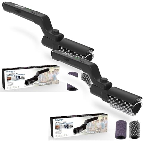Elektrische Grillbürste, schnurlos, wiederaufladbar, für Grill, 2 Ersatzreinigungsbürsten, wasserdichter Reiniger für Grillroste im Freien, Geschenk für Männer und Väter (2 Stück)