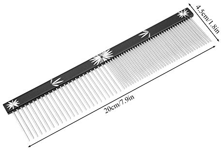 Fellpflege Kamm Fellkamm Shedding Kamm Edelstahl Hundekamm Haarpflegewerkzeug zum Entfernen von Verwicklungen für Hunde und Katzen mit kurzem oder langem Haar(Schwarz)