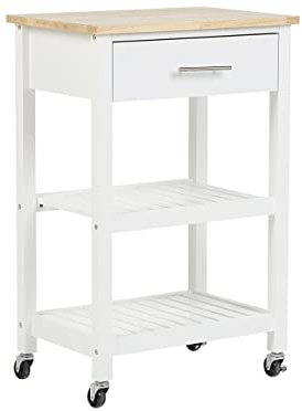 Beliani Praktischer Servierwagen Ladhaus Stil weiß Hiuma