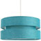 Contemporary Quality Teal Linen Fabric Triple Tier Ceiling Pendant Light Shade | 60w Maximum | Designer Style | 26cm Diameter by Happy Homewares