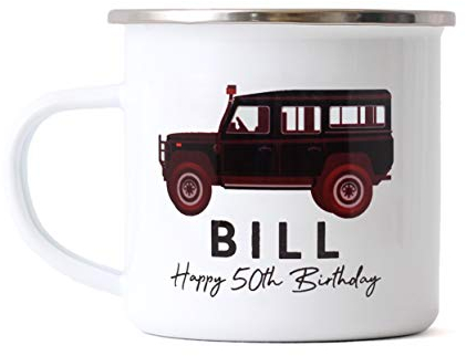That's Nice That Personalised Truck Enamel Mug For Home Or Outdoors - Custom Travel Coffee Mug Or Camping Mug Gifts For Him - Personalised Mug Gifts For Dad - Perfect Birthday Gifts Wedding Gifts