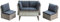 Dehner Gartenmöbel Geflecht-Lounge Rom, inkl. Polster, 5-teilig, Aluminium/Kunststoff/Polyester/Glas, grau/braun