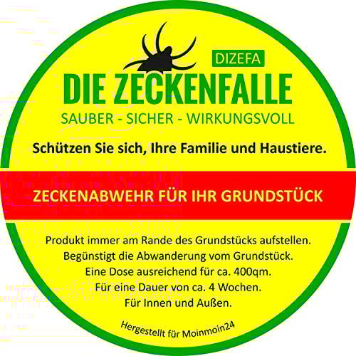 Dizefa Die Zeckenfalle (3 Dosen) - Das Original - Zeckenabwehr für ihren Garten I Mittel gegen Zecken I Innovativer Schutz für Mensch & Haustier I FSME & Borreliose Infektion Risiko senken