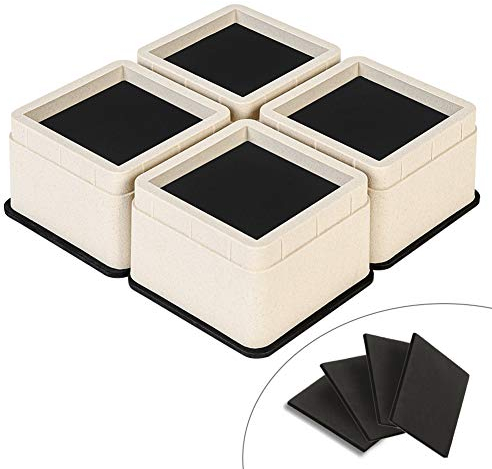 Uping Rehausseur Pieds de Lit Rehausseurs Meuble, Augmenter Hauteur Réglable de 7,3CM ou 14,6CM