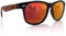 glozzi Sonnenbrille Herren und Damen Holz Verspiegelt Polarisiert und Entspiegelt UV400 Rot mit Holzbügeln aus Walnuss und Brillenetui aus Kork