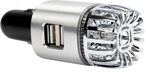 ABC PARTS Purificador de Aire con Cargador Dual USB para el Coche 2 en 1. Alta Eficiencia 12V DC 5V/2.1A