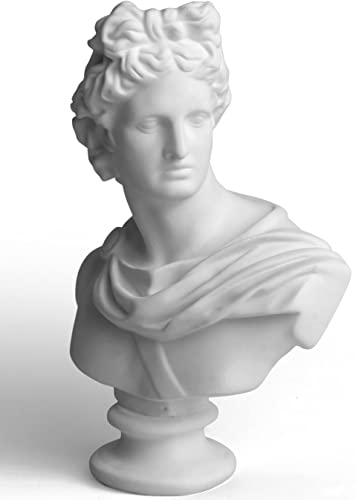 Garwor Apollo Büste griechische und römische Mythologie Gott des Sonnenlichts 15,2 cm Kunstharz Kopfbüste Skulptur Figur Heimdekoration