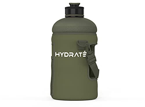 HYDRATE Green Camo Carrier Accessory for XL Jug 2.2 Litre - with Carrying Strap and Phone Pouch -Neoprene Cover for your Water Bottle