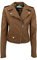 JOPHY & CO. Giacca Corta Donna Vera Pelle Moto Vintage con Tasche e Cerniere (cod. 207939 & 207968) (Camel (cod. 188468), M)