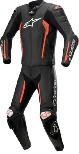Alpinestars Missile V2 Costume deux pièces en cuir de moto (Black/Red,56)
