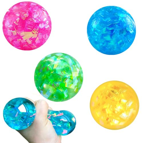Stressball, XiXiRan Antistressball 4 Stück, Stressball Erwachsene, Stressball zum Kneten, Stressball Kinder, Stressbälle, Knautschball, Quetschball, Stressball Set