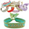 LS-LebenStil Exklusives Statement Armband Quasten besticktes Boho Canvas Webarmband (Karma Türkis Gold)